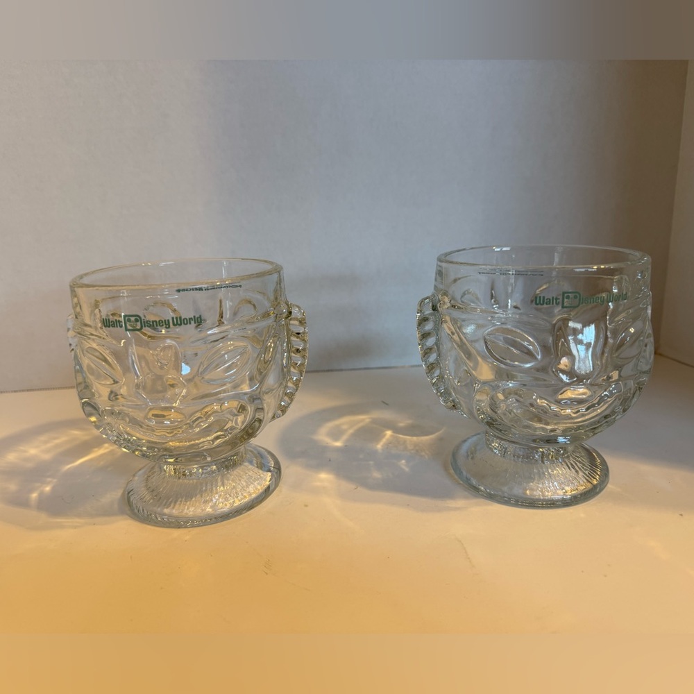 WDW Disney  polynesian Resort Tiki Gods Clear Glasses - Set Of 2 - EUC Mint RARE